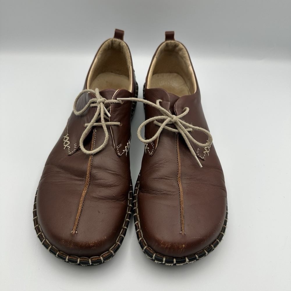 Josef Seibel Womens Brown Leather Lace Up Comfort Shoes EU 41 US 10 Casual - Picture 2 of 9